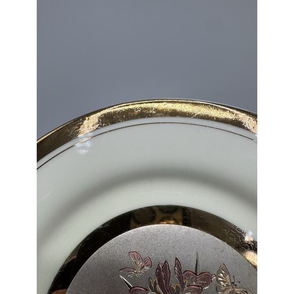 Vintage Japan Art of Chokin Humming Birds W/ Flowers Small 6.25” Plate Gold Trim - Picture 3 of 9
